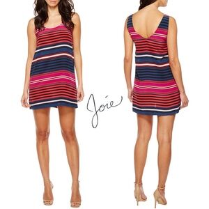 JOIE WOMEN NWT DAWNA SILK CAVIAR/DARK NAVY DRESS. SIZE M